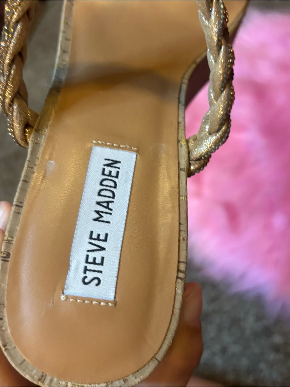 Steve Madden Danya Gold Rhinestone Platform Wedges Size 9